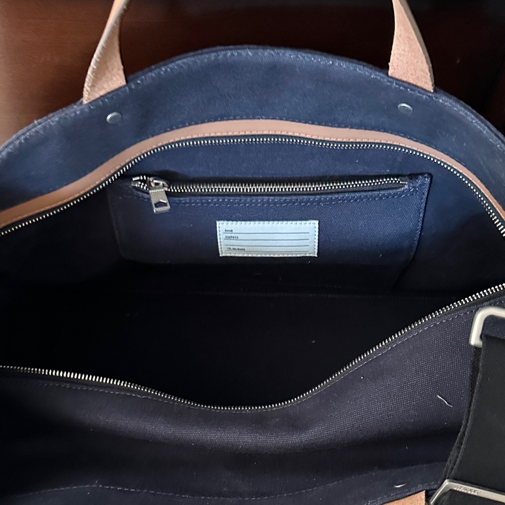Jack Spade Men’s Navy Canvas Dipped Tote Bag - Picture 5 of 6